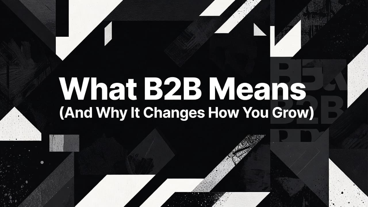 Professional header image for educational tutorial: What B2B Means (And Why It Changes How You Grow)