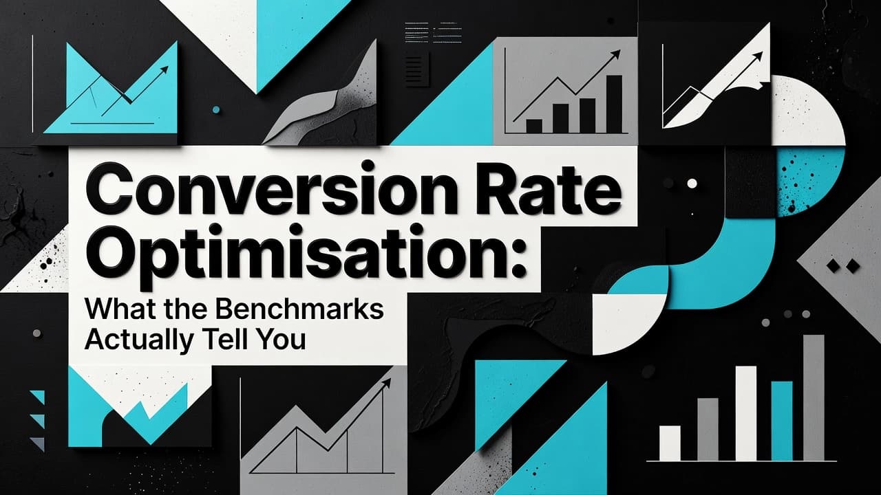 Professional header image for industry analysis: Conversion Rate Optimisation: What the Benchmarks Actuall...